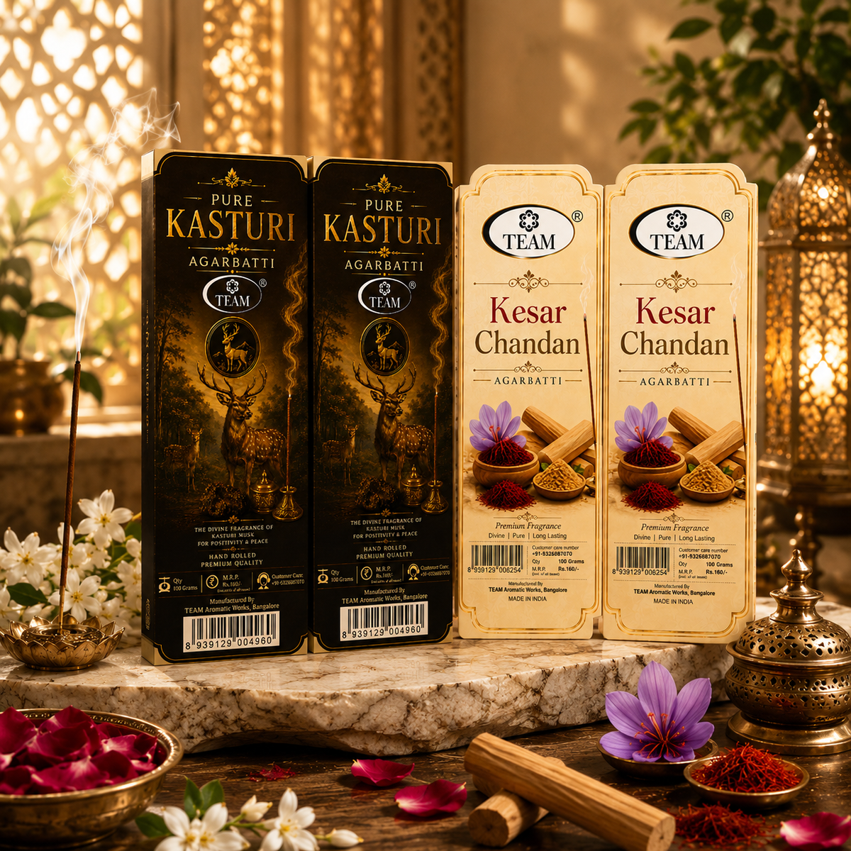 Pure Kasturi and Kesar Chandan Combo